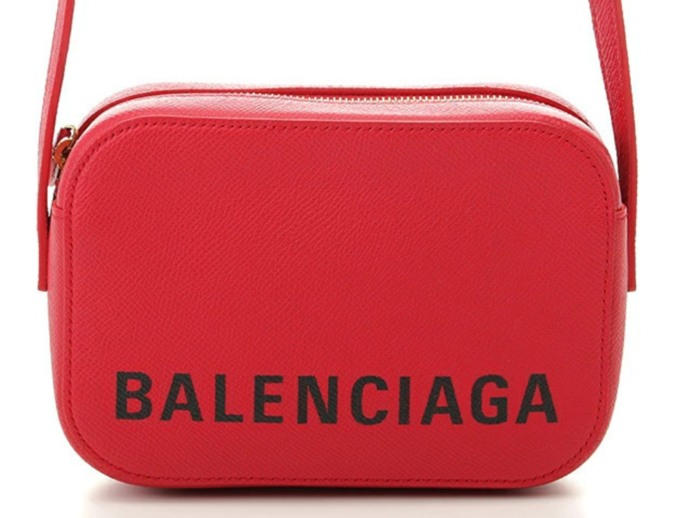 Balenciaga Camera Bag Shoulder Red Embossed Leather